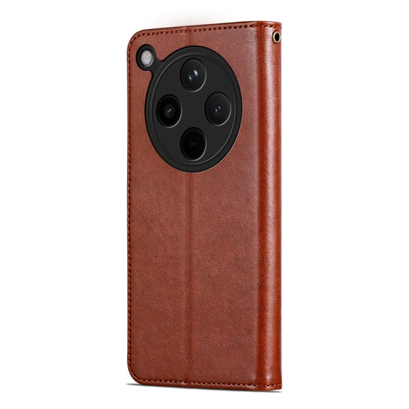 For OPPO Find X8 AZNS Sheepskin Texture Flip Leather Phone Case(Brown)