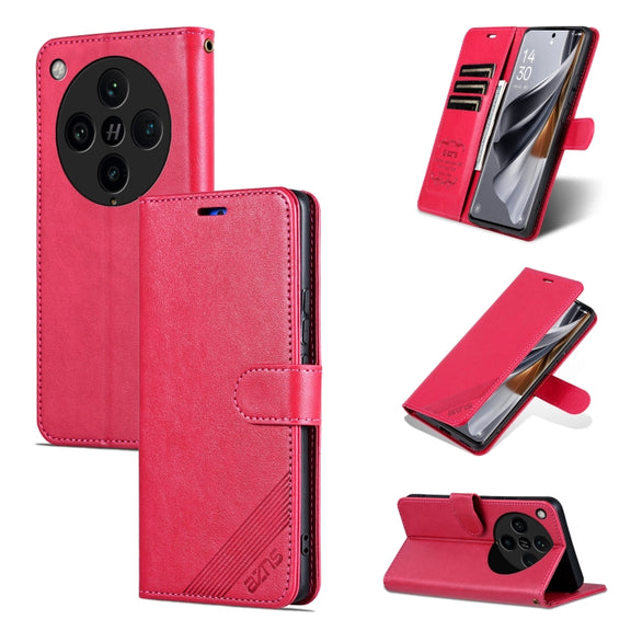 For OPPO Find X8 Pro AZNS Sheepskin Texture Flip Leather Phone Case(Red)