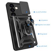For Samsung Galaxy S24 5G Sliding Camera Cover Design TPU+PC Phone Case(Blue)