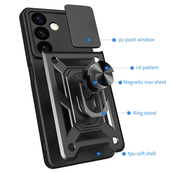 For Samsung Galaxy S24 5G Sliding Camera Cover Design TPU+PC Phone Case(Blue)