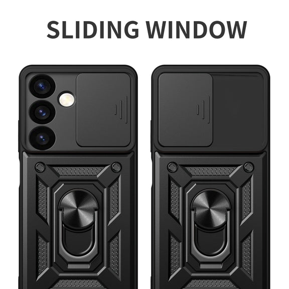 For Samsung Galaxy S24 5G Sliding Camera Cover Design TPU+PC Phone Case(Blue)