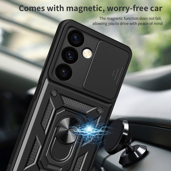 For Samsung Galaxy S24 5G Sliding Camera Cover Design TPU+PC Phone Case(Blue)