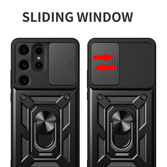 For Samsung Galaxy S24 Ultra 5G Sliding Camera Cover Design TPU+PC Phone Case(Red)