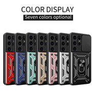 For Samsung Galaxy S24 Ultra 5G Sliding Camera Cover Design TPU+PC Phone Case(Blue)
