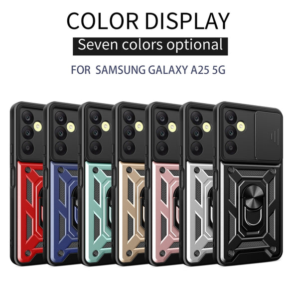 For Samsung Galaxy A25 5G Sliding Camera Cover Design TPU+PC Phone Case(Blue)