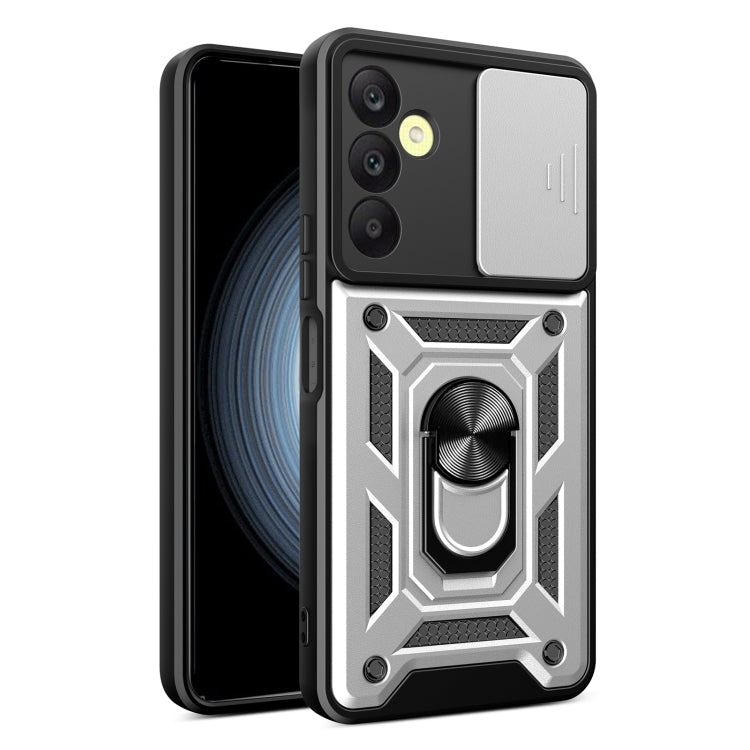 For Samsung Galaxy A25 5G Sliding Camera Cover Design TPU+PC Phone Case(Silver)