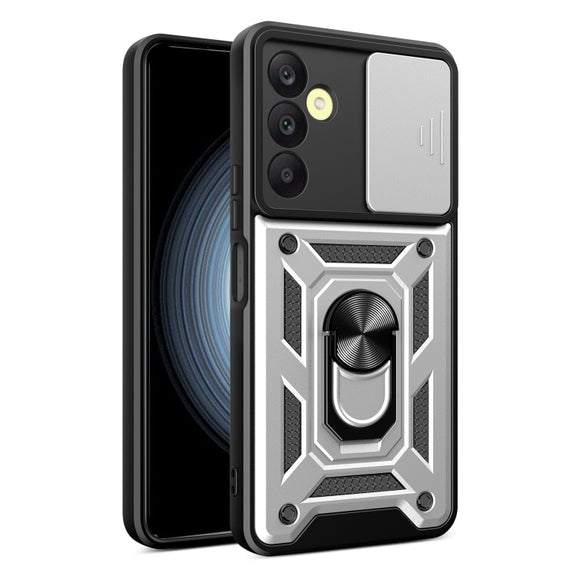 For Samsung Galaxy A25 5G Sliding Camera Cover Design TPU+PC Phone Case(Silver)