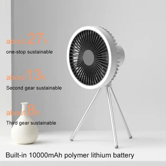 DQ212 10000mAh Outdoor Portable Camping Fan Tent Hanging Vertical Light(White)