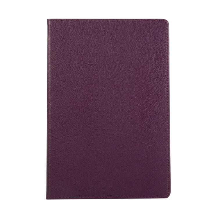 For Samsung Galaxy Tab S9 360 Degrees Rotation Holder Litchi Texture Leather Tablet Case(Purple)
