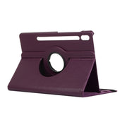 For Samsung Galaxy Tab S9 360 Degrees Rotation Holder Litchi Texture Leather Tablet Case(Purple)