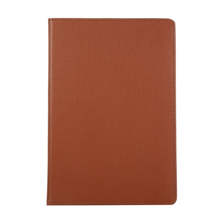 For Samsung Galaxy Tab S9 360 Degrees Rotation Holder Litchi Texture Leather Tablet Case(Brown)