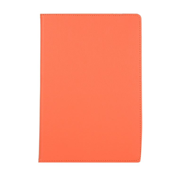 For Samsung Galaxy Tab S10 FE / S9 FE / S9 Litchi Texture 360 Degrees Rotation Holder Leather Tablet Case(Orange)
