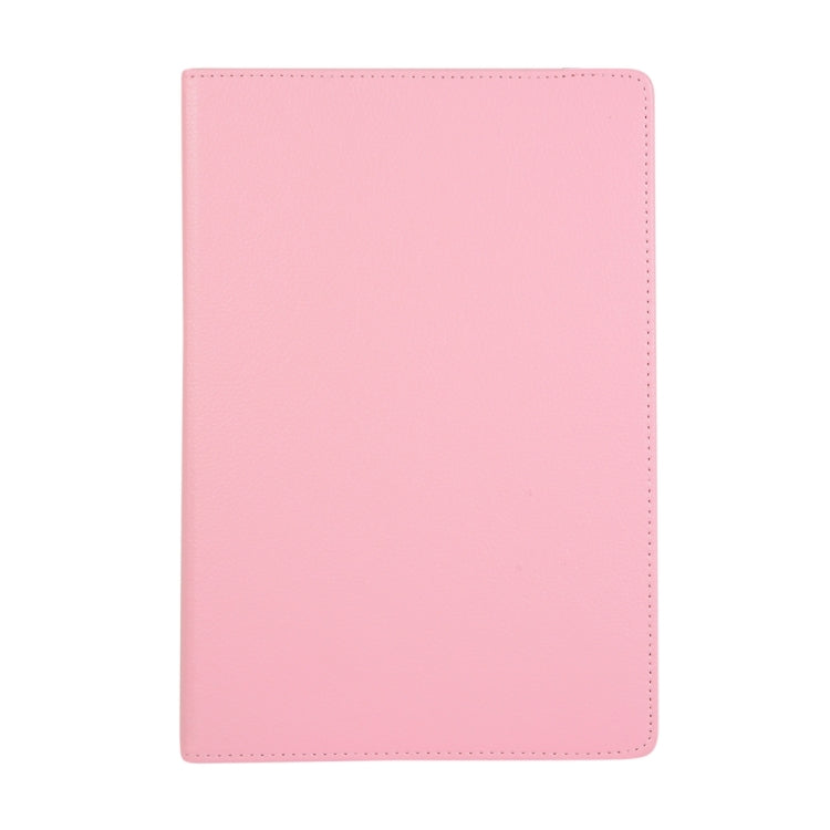 For Samsung Galaxy Tab S9 360 Degrees Rotation Holder Litchi Texture Leather Tablet Case(Pink)