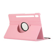 For Samsung Galaxy Tab S9 360 Degrees Rotation Holder Litchi Texture Leather Tablet Case(Pink)
