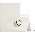 For Samsung Galaxy Tab S10 FE / S9 FE / S9 Litchi Texture 360 Degrees Rotation Holder Leather Tablet Case(White) - free shipping - PMC Jewellery - Order now!
