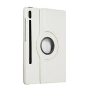 For Samsung Galaxy Tab S10 FE / S9 FE / S9 Litchi Texture 360 Degrees Rotation Holder Leather Tablet Case(White)