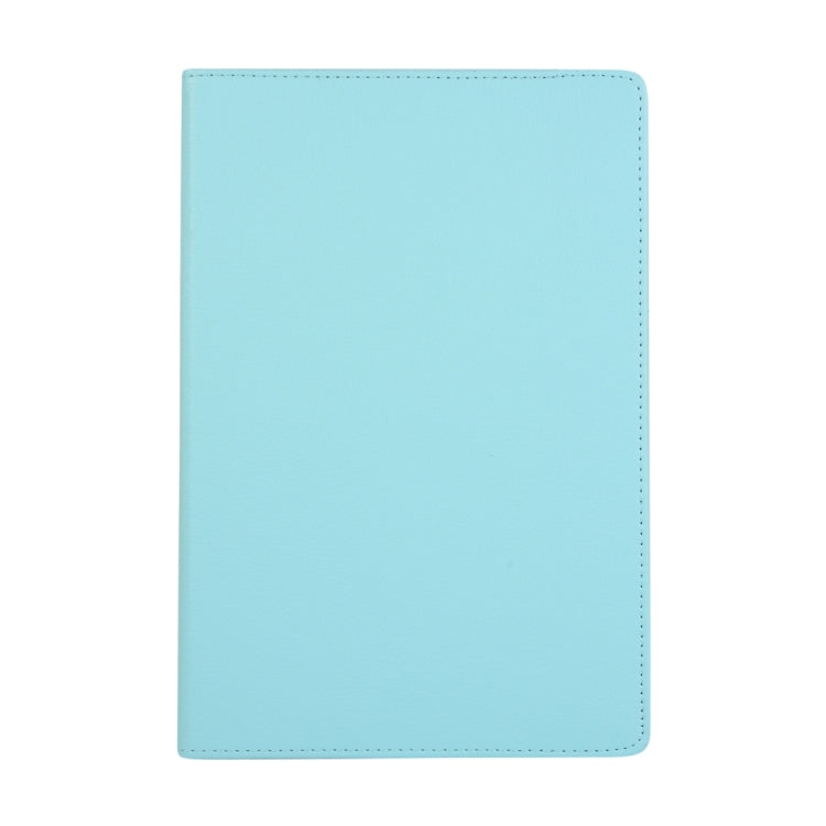 For Samsung Galaxy Tab S9 360 Degrees Rotation Holder Litchi Texture Leather Tablet Case(Sky Blue)