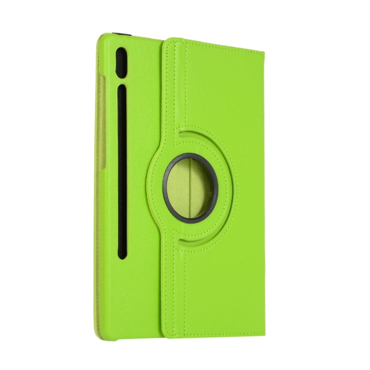 For Samsung Galaxy Tab S10 FE / S9 FE / S9 Litchi Texture 360 Degrees Rotation Holder Leather Tablet Case(Green)