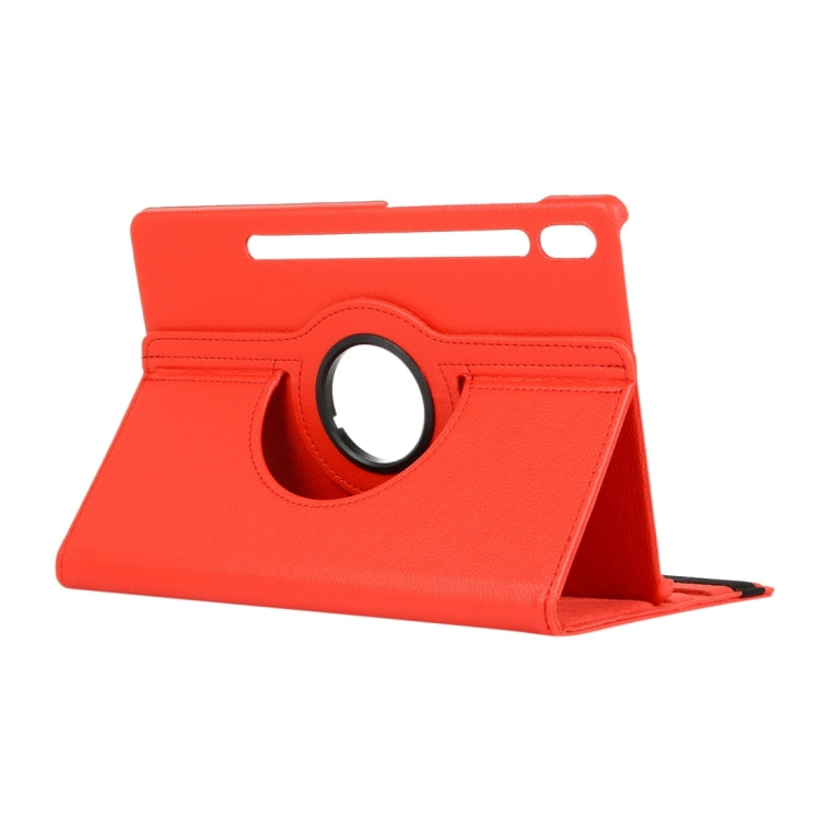 For Samsung Galaxy Tab S9+ / Tab S10+ Litchi Texture 360 Degrees Rotation Holder Leather Tablet Case(Red)