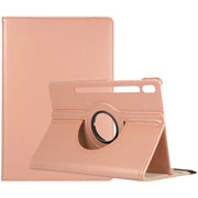 For Samsung Galaxy Tab S9+ / Tab S10+ Litchi Texture 360 Degrees Rotation Holder Leather Tablet Case(Rose Gold)