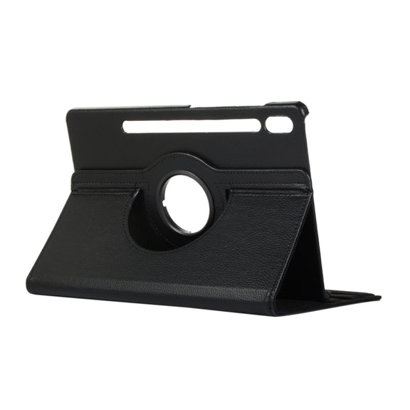For Samsung Galaxy Tab S9+ / Tab S10+ 360 Degrees Rotation Holder Litchi Texture Leather Tablet Case(Black)