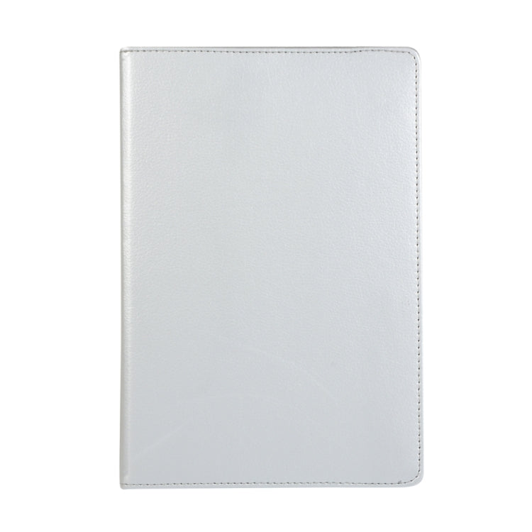 For Samsung Galaxy Tab S9+ / Tab S10+ 360 Degrees Rotation Holder Litchi Texture Leather Tablet Case(Silver)
