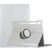 For Samsung Galaxy Tab S9+ / Tab S10+ 360 Degrees Rotation Holder Litchi Texture Leather Tablet Case(Silver)
