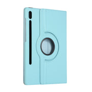 For Samsung Galaxy Tab S9+ / Tab S10+ 360 Degrees Rotation Holder Litchi Texture Leather Tablet Case(Sky Blue)