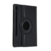 For Samsung Galaxy Tab S9 Ultra 360 Degrees Rotation Holder Litchi Texture Leather Tablet Case(Black)