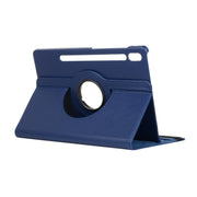For Samsung Galaxy Tab S9 Ultra 360 Degrees Rotation Holder Litchi Texture Leather Tablet Case(Blue)