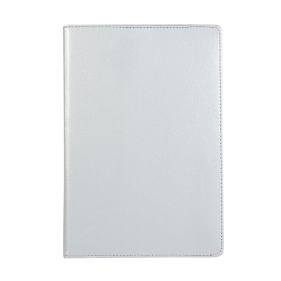 For Samsung Galaxy Tab S9 Ultra 360 Degrees Rotation Holder Litchi Texture Leather Tablet Case(Silver)