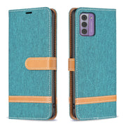 For Nokia G42/G310 Color Matching Denim Texture Horizontal Flip Leather Case(Green)