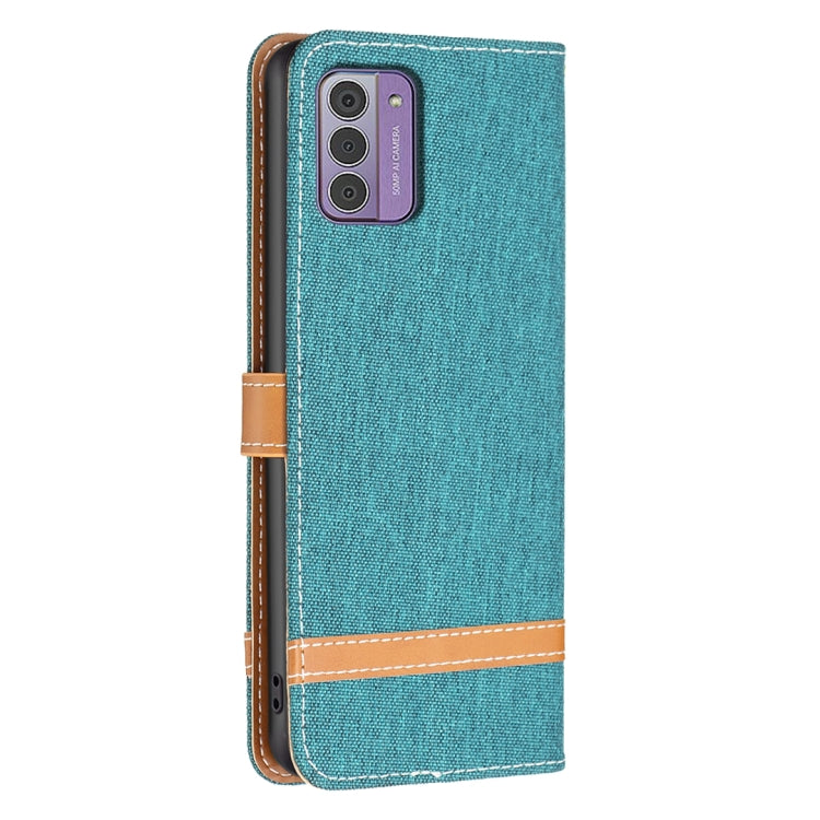 For Nokia G42/G310 Color Matching Denim Texture Horizontal Flip Leather Case(Green)