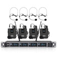 XTUGA A140-B Wireless Microphone System 4 BodyPack Headset Lavalier Microphone(AU Plug) - Microphone by XTUGA | Online Shopping South Africa | PMC Jewellery | Buy Now Pay Later Mobicred