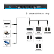 XTUGA A140-B Wireless Microphone System 4 BodyPack Headset Lavalier Microphone(UK Plug)
