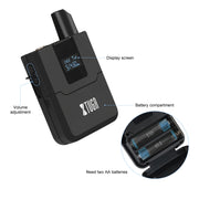 XTUGA A140-B Wireless Microphone System 4 BodyPack Headset Lavalier Microphone(UK Plug)