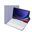 For Samsung Galaxy Tab S9 Candy Color Touch Backlight Bluetooth Keyboard Leather Tablet Case with Pen Holder(Purple) - Samsung Keyboard by PMC TechLife | Online Shopping South Africa | PMC TechLife