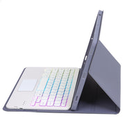 For Samsung Galaxy Tab S9 Candy Color Touch Backlight Bluetooth Keyboard Leather Tablet Case with Pen Holder(Purple)