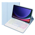 For Samsung Galaxy Tab S9 FE Candy Color Touch Backlight Bluetooth Keyboard Leather Tablet Case with Pen Holder(Ice Blue) - Samsung Keyboard by PMC TechLife | Online Shopping South Africa | PMC TechLife