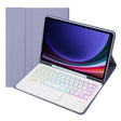 For Samsung Galaxy Tab S9 FE Candy Color Touch Backlight Bluetooth Keyboard Leather Tablet Case with Pen Holder(Purple) - Samsung Keyboard by PMC TechLife | Online Shopping South Africa | PMC TechLife
