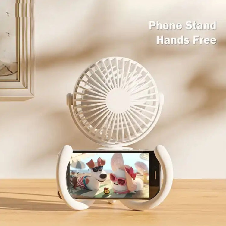T8 2000mAh Flexible Octopus Tripod Rotatable Portable Fan(White)