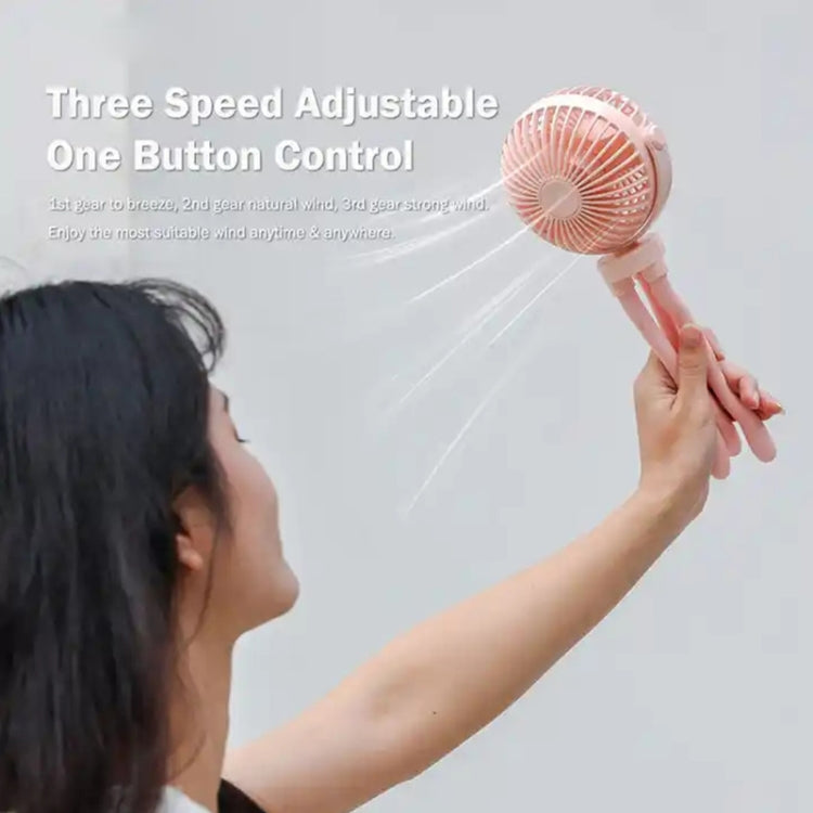 T8 2000mAh Flexible Octopus Tripod Rotatable Portable Fan(Pink)