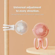 T8 2000mAh Flexible Octopus Tripod Rotatable Portable Fan(White)