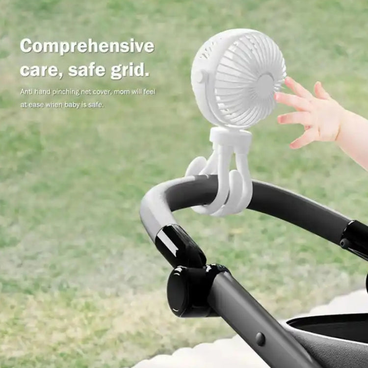 T8 2000mAh Flexible Octopus Tripod Rotatable Portable Fan(White)