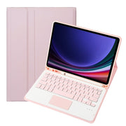 For Samsung Galaxy Tab S9 A710B-A Candy Color TPU Touch Bluetooth Keyboard Leather Tablet Case with Pen Holder(Pink)