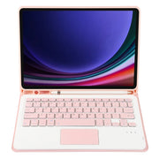 For Samsung Galaxy Tab S9 A710B-A Candy Color TPU Touch Bluetooth Keyboard Leather Tablet Case with Pen Holder(Pink)