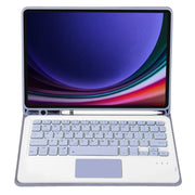For Samsung Galaxy Tab S9 A710B-A Candy Color TPU Touch Bluetooth Keyboard Leather Tablet Case with Pen Holder(Purple)