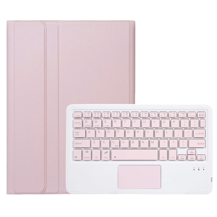 For Samsung Galaxy Tab S9 FE / 10 FE A710B-A Candy Color TPU Touch Bluetooth Keyboard Leather Tablet Case with Pen Holder(Pink)