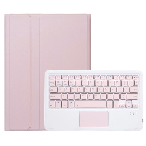 For Samsung Galaxy Tab S9 FE / 10 FE A710B-A Candy Color TPU Touch Bluetooth Keyboard Leather Tablet Case with Pen Holder(Pink)