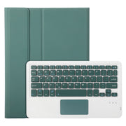 For Samsung Galaxy Tab S9 FE A710B-A Candy Color TPU Touch Bluetooth Keyboard Leather Tablet Case with Pen Holder(Dark Green)